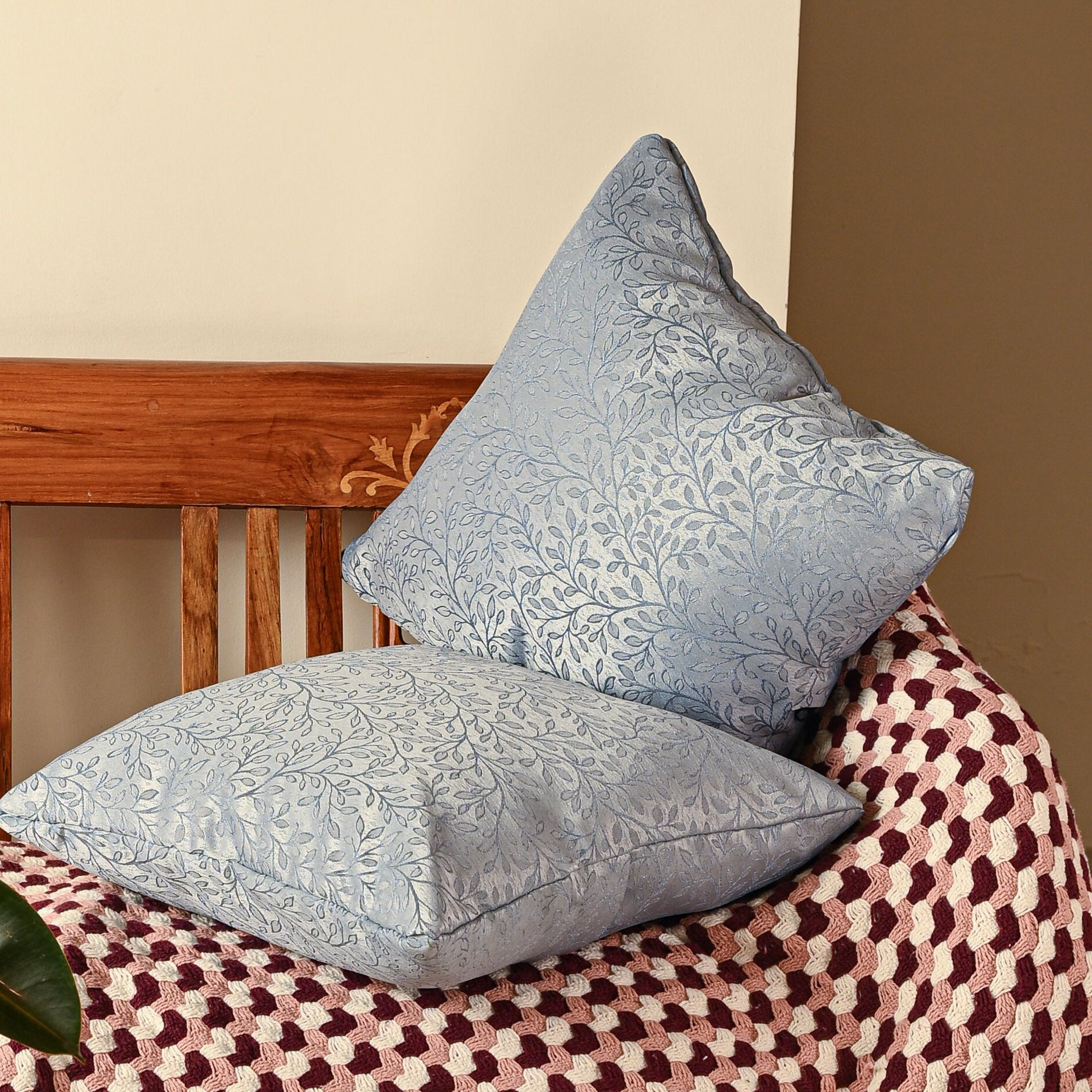 Saukins Natural II Blue Cushion Cover