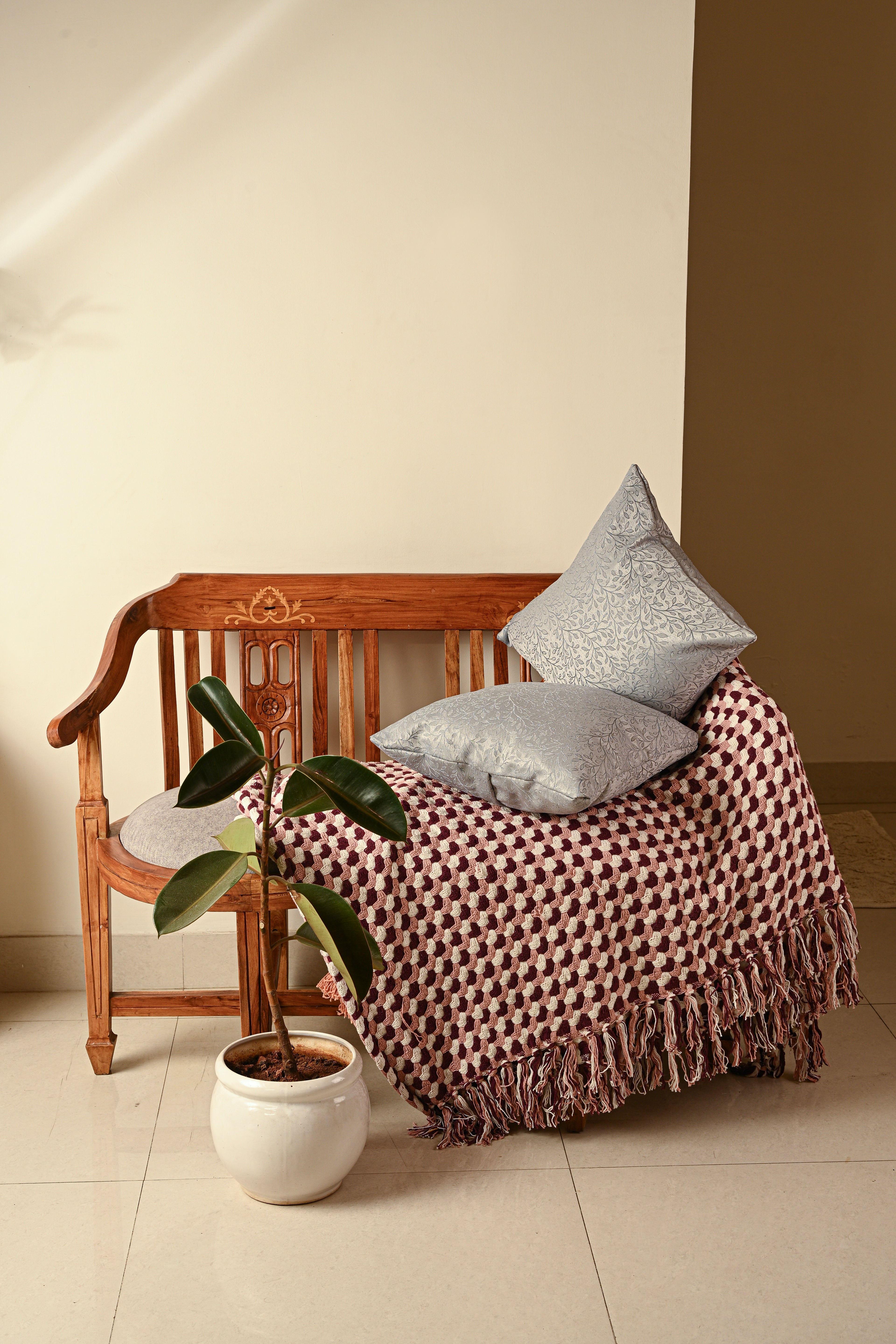 Saukins Natural II Grey Cushion Cover