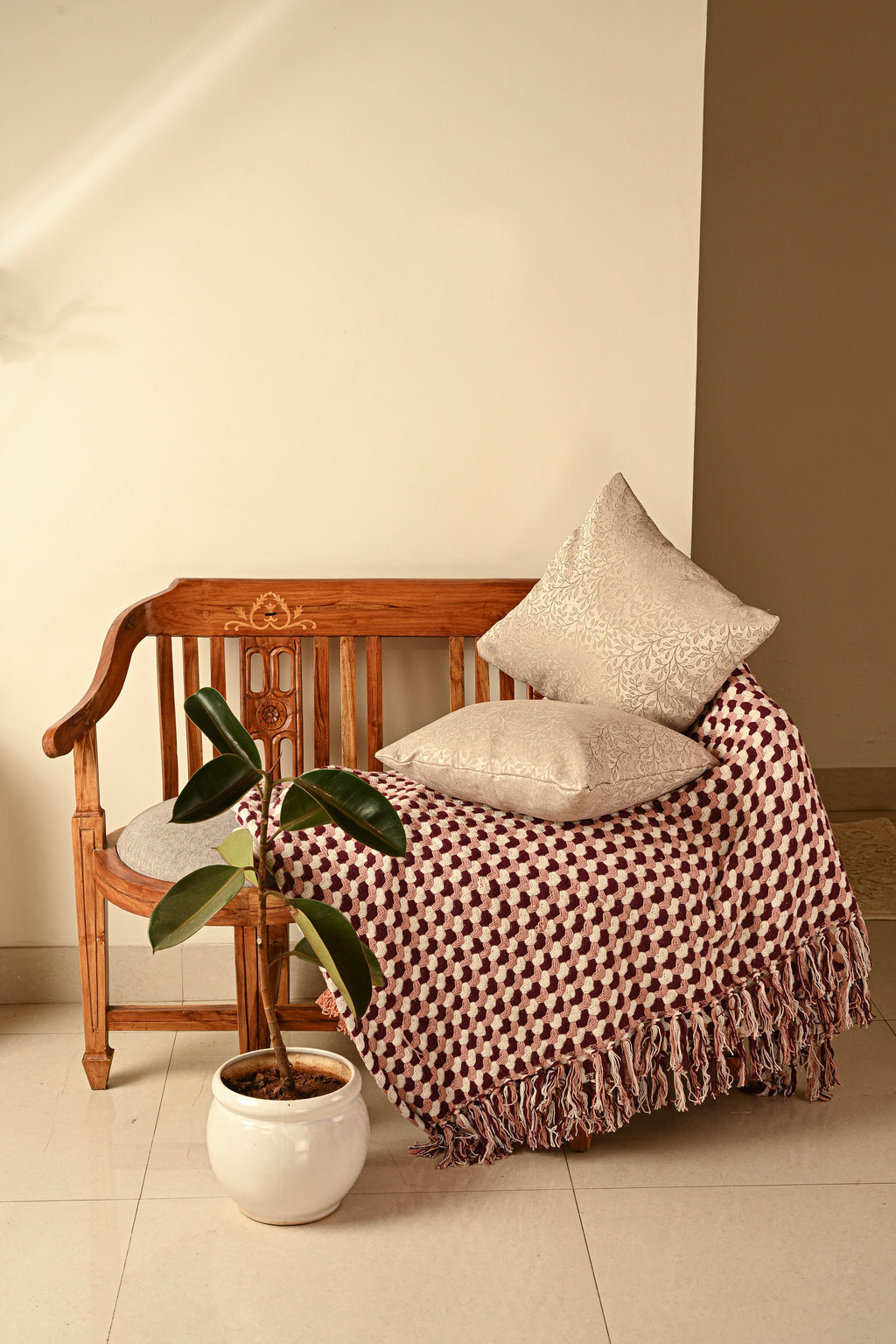 Saukins Natural II  Beige Cushion Cover