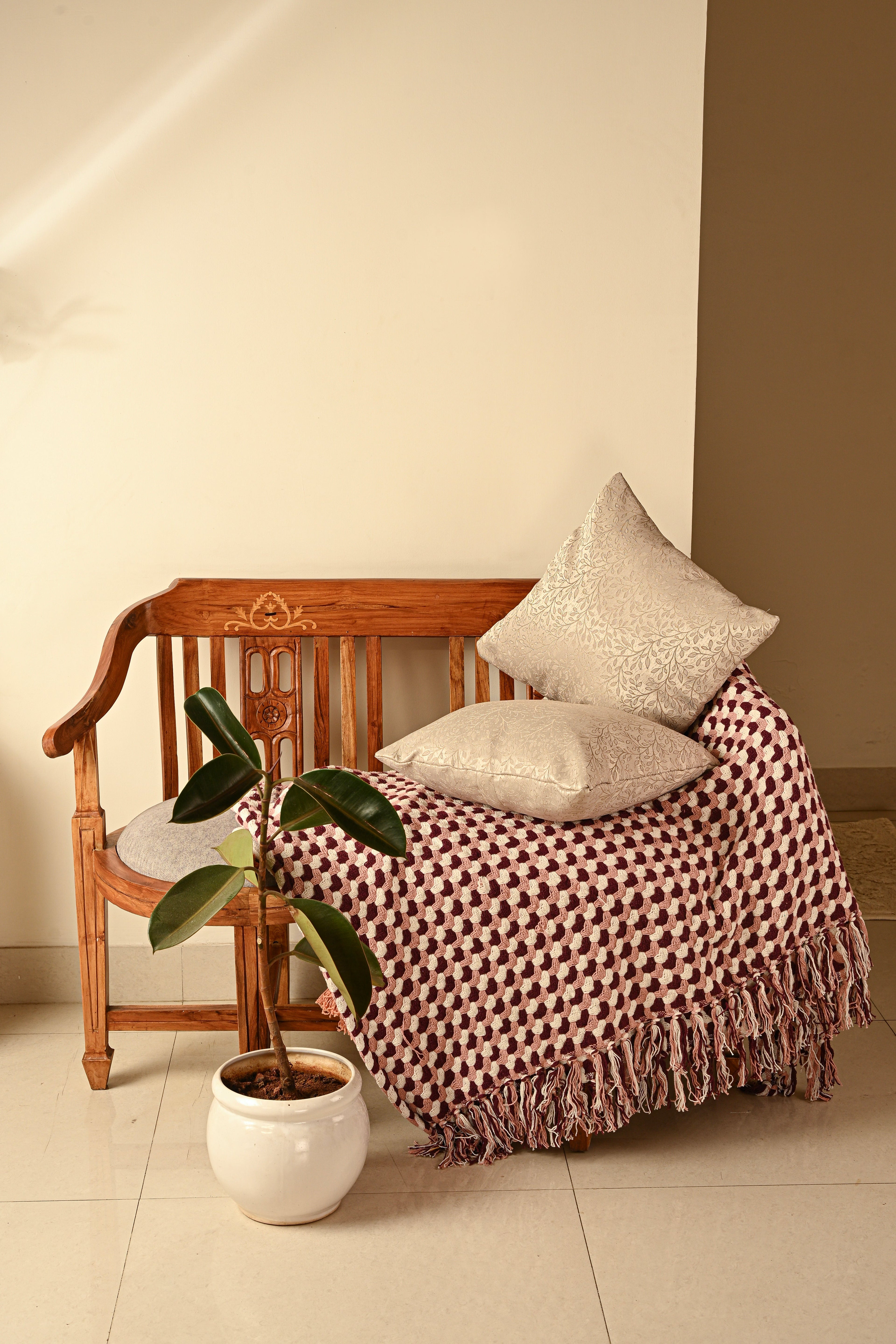 Saukins Natural II  Beige Cushion Cover