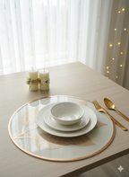 Elegant Leaf Design Rose Gold Round Table Mat - Saukins Collection