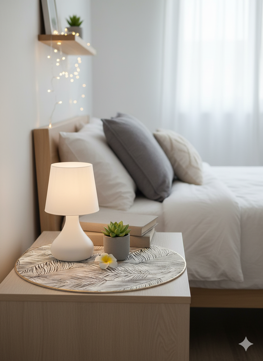 Tropical Palm Leaf Design Round Table mat - Saukins Collection