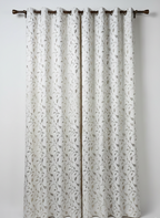 Saukins Leaf Pattern Cream Golden Foiling Details  80%Blackout curtain