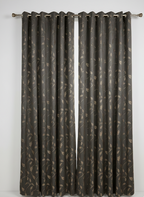 Saukins Leaf Pattern Grey Golden Foiling Details 80% Blackout curtain