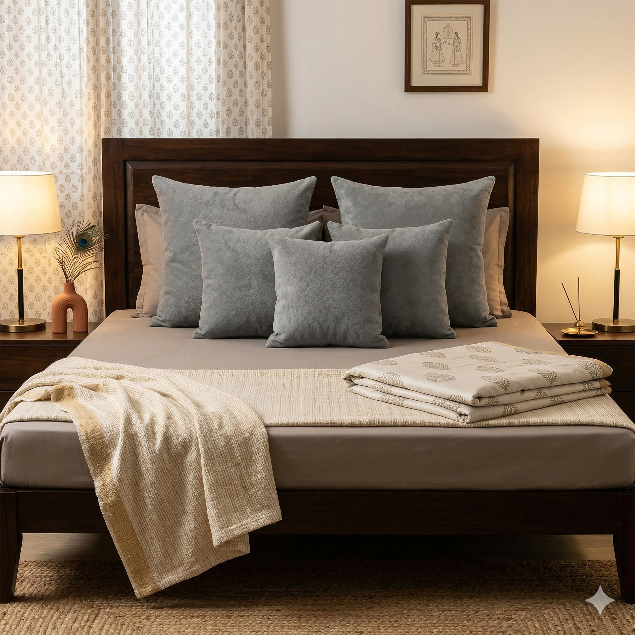 Boucle Grey cushion cover combo pack of 5