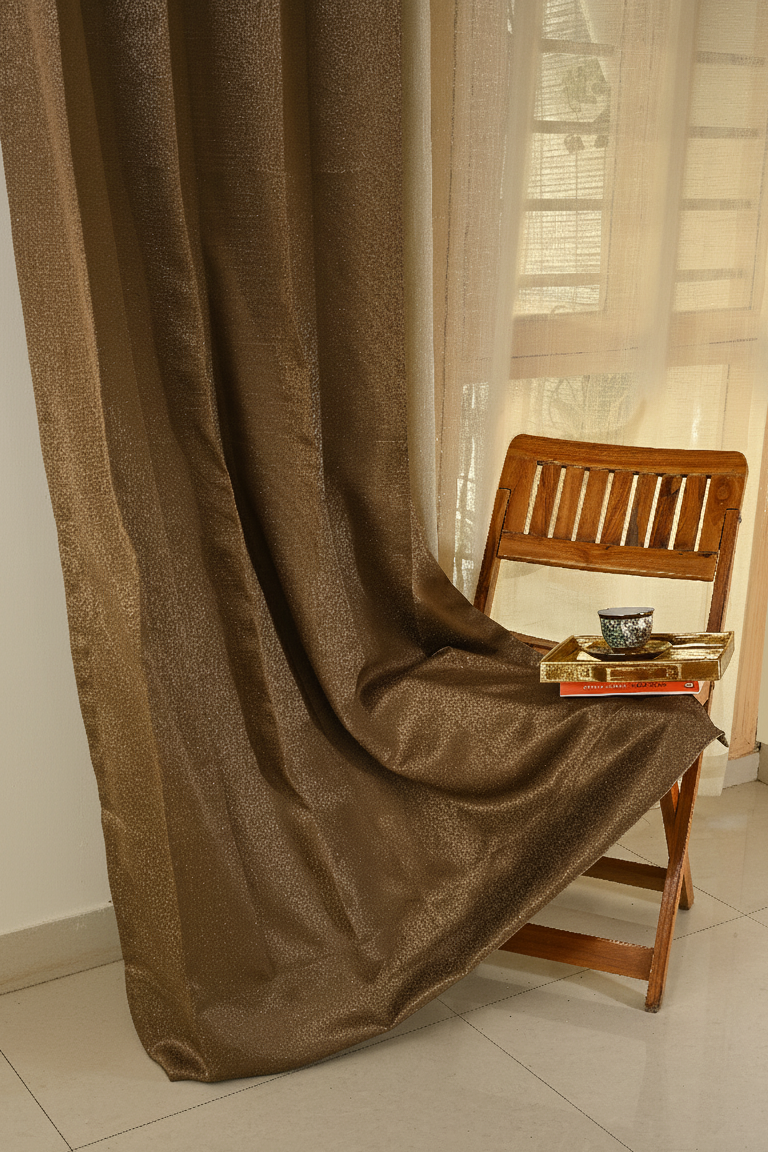 Saukins Plain II Brown Curtain