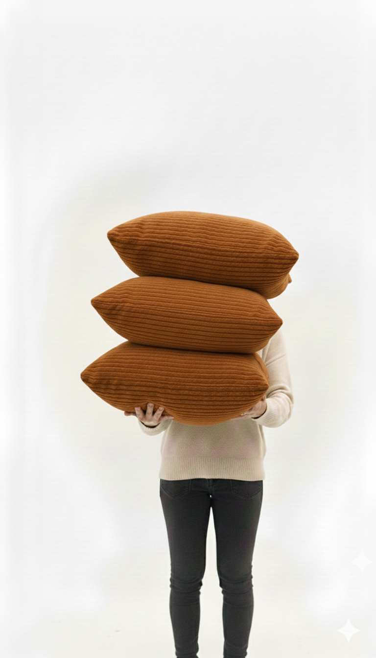 Saukins Premium Faux Fur Cushion Cover Brown