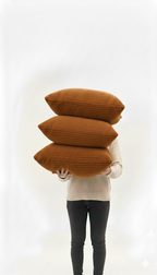 Saukins Premium Faux Fur Cushion Cover Brown