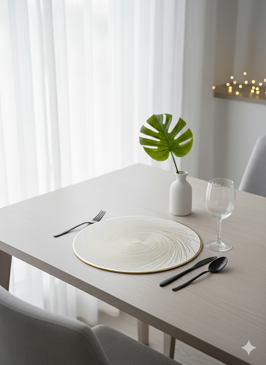 Modern Swirl Design Round Table mat - Saukins Collection