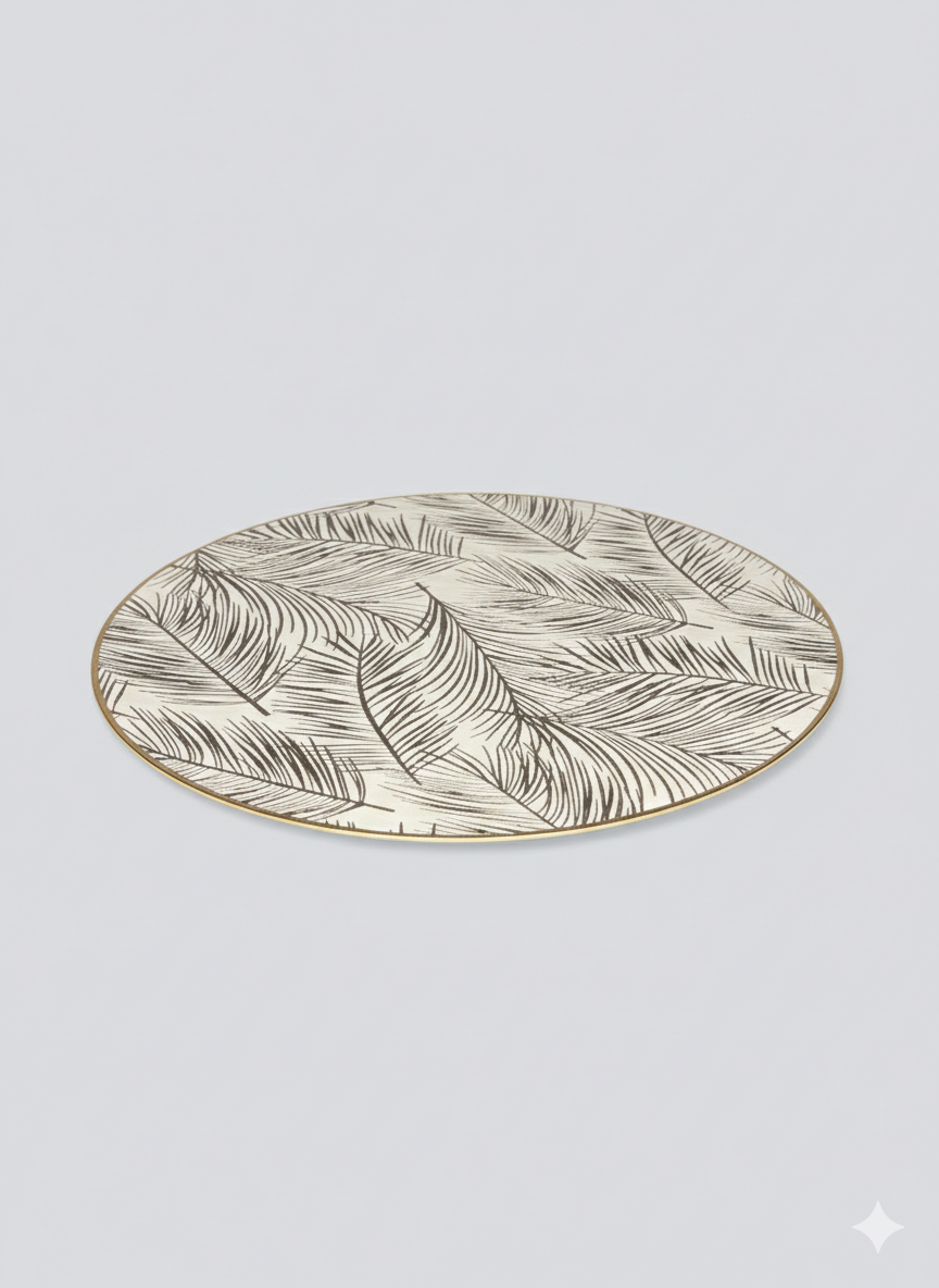Tropical Palm Leaf Design Round Table mat - Saukins Collection