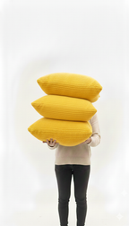 Saukins Premium Faux Fur Cushion Cover Yellow