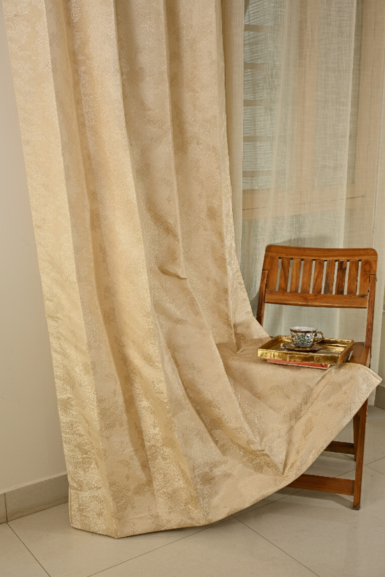 Saukins Geometry IV Cream Curtain