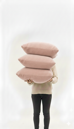 Saukins Premium Faux Fur Cushion Cover Pink