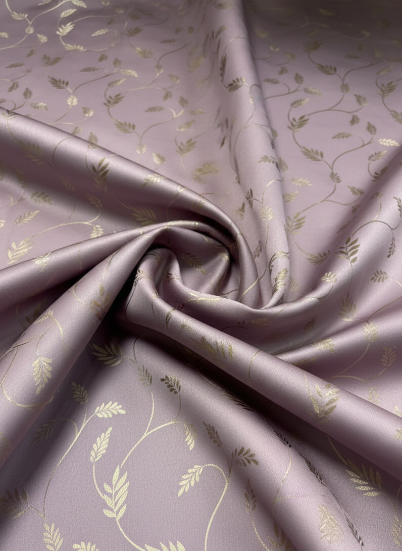 Saukins Leaf Pattern Vine Golden Foiling Details  80% Blackout curtain