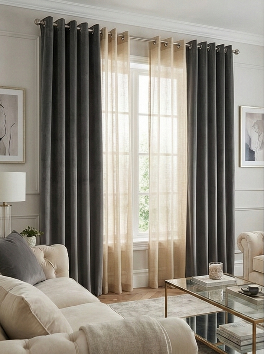 Saukins Sheer Bronze Curtain