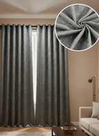 Saukins Leaf Pattern Grey Golden Foiling Details 80% Blackout curtain