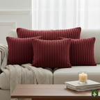 Fur cushion covers Maroon Stripped design Pack of 2
