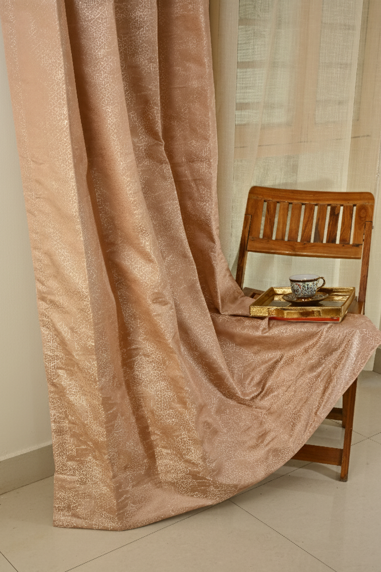 Saukins Geometry IV Pink Curtain