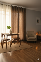 Saukins Geometry II Brown Curtain