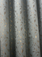 Saukins Leaf Pattern Grey Golden Foiling Details 80% Blackout curtain