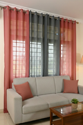 Net Sheer Curtain with Cushions pack of 3 curtains