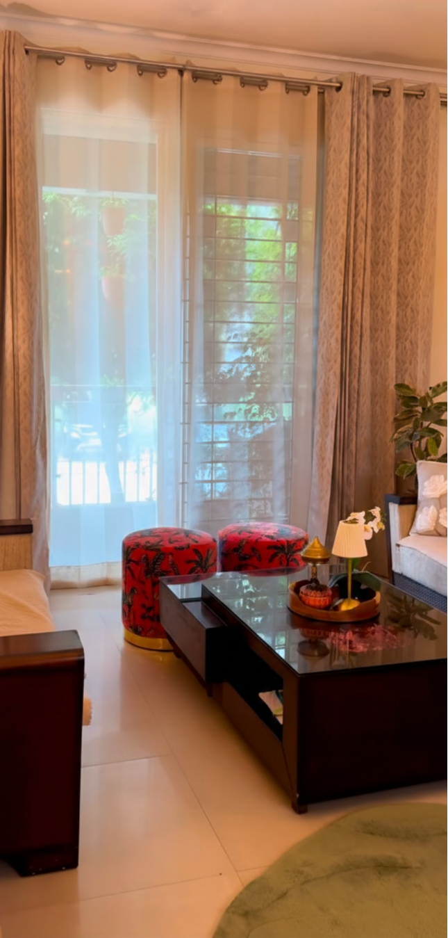 Influencers choice Lines Pattern Cream Curtain Aashna 50% Blackout curtain