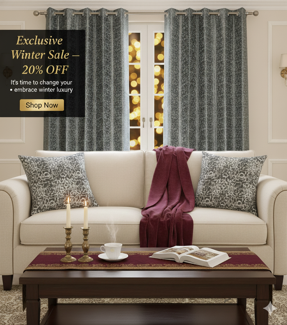 Saukins Geometry II Grey Curtain