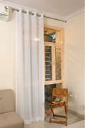 Saukins Sheer Net White Curtain