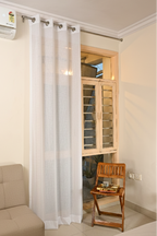 Saukins Sheer Net White Curtain