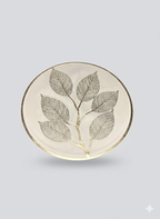 Elegant Leaf Design Golden Round Table Mat - Saukins Collection