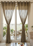 Saukins Sheer Warm Taupe Curtain