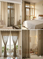 Saukins Sheer Warm Taupe Curtain