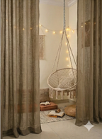 Saukins Sheer Warm Taupe Curtain