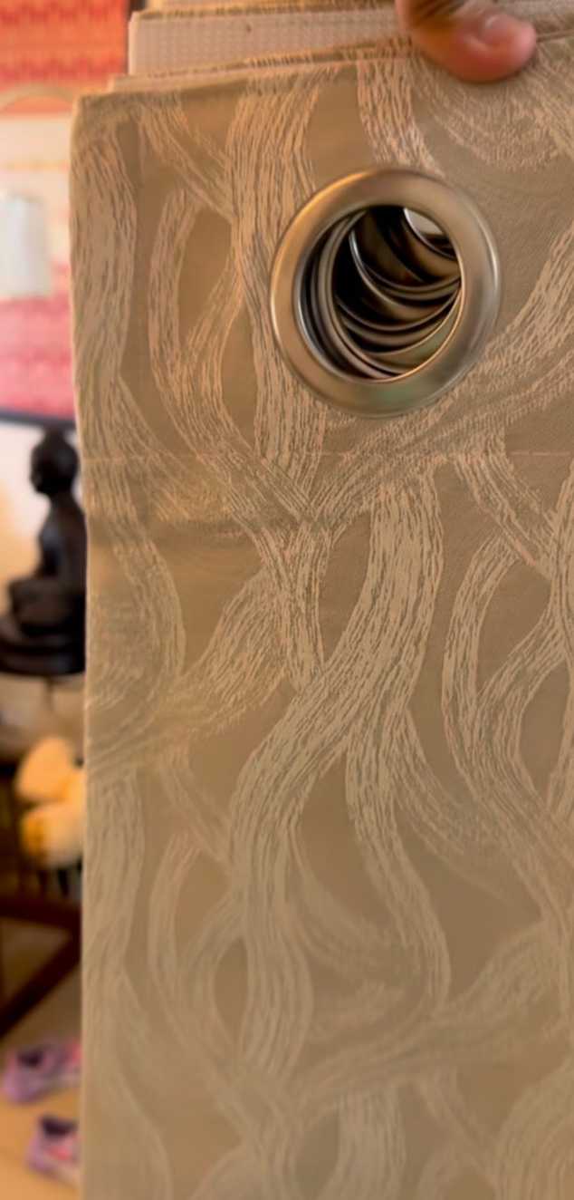 Influencers choice Lines Pattern Cream Curtain Aashna 50% Blackout curtain