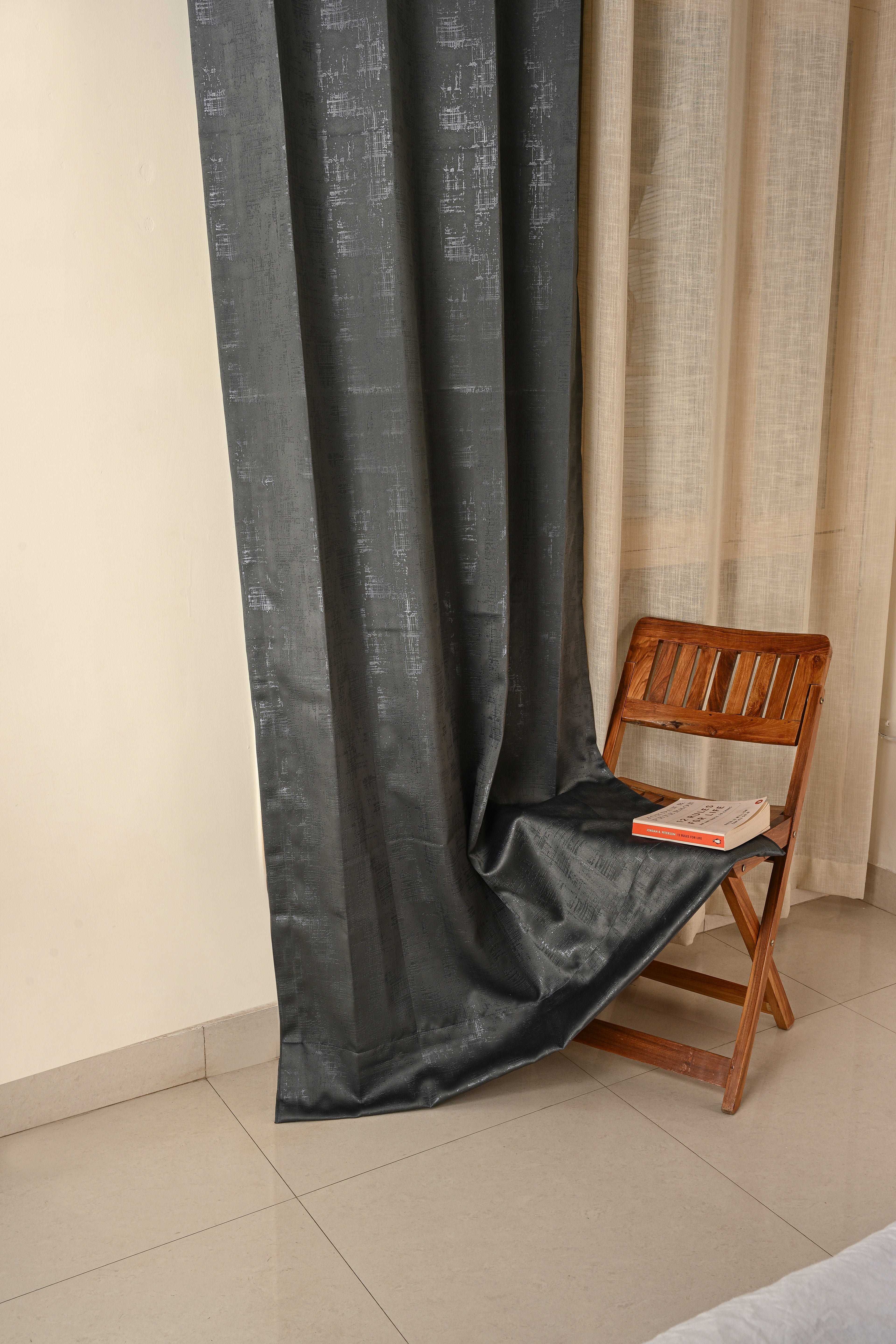 Saukins Geometry I Blue Curtain