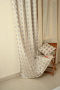 Saukins Elegance I Grey Damas Pattern Curtain