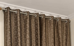 Saukins Geometry II Brown Curtain