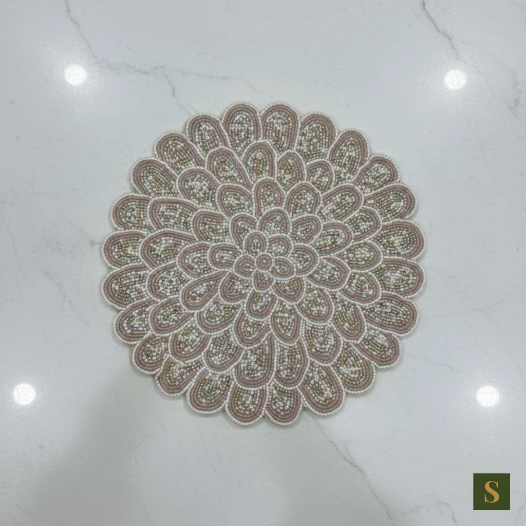 Beads Table Mats flower shape Multicolour