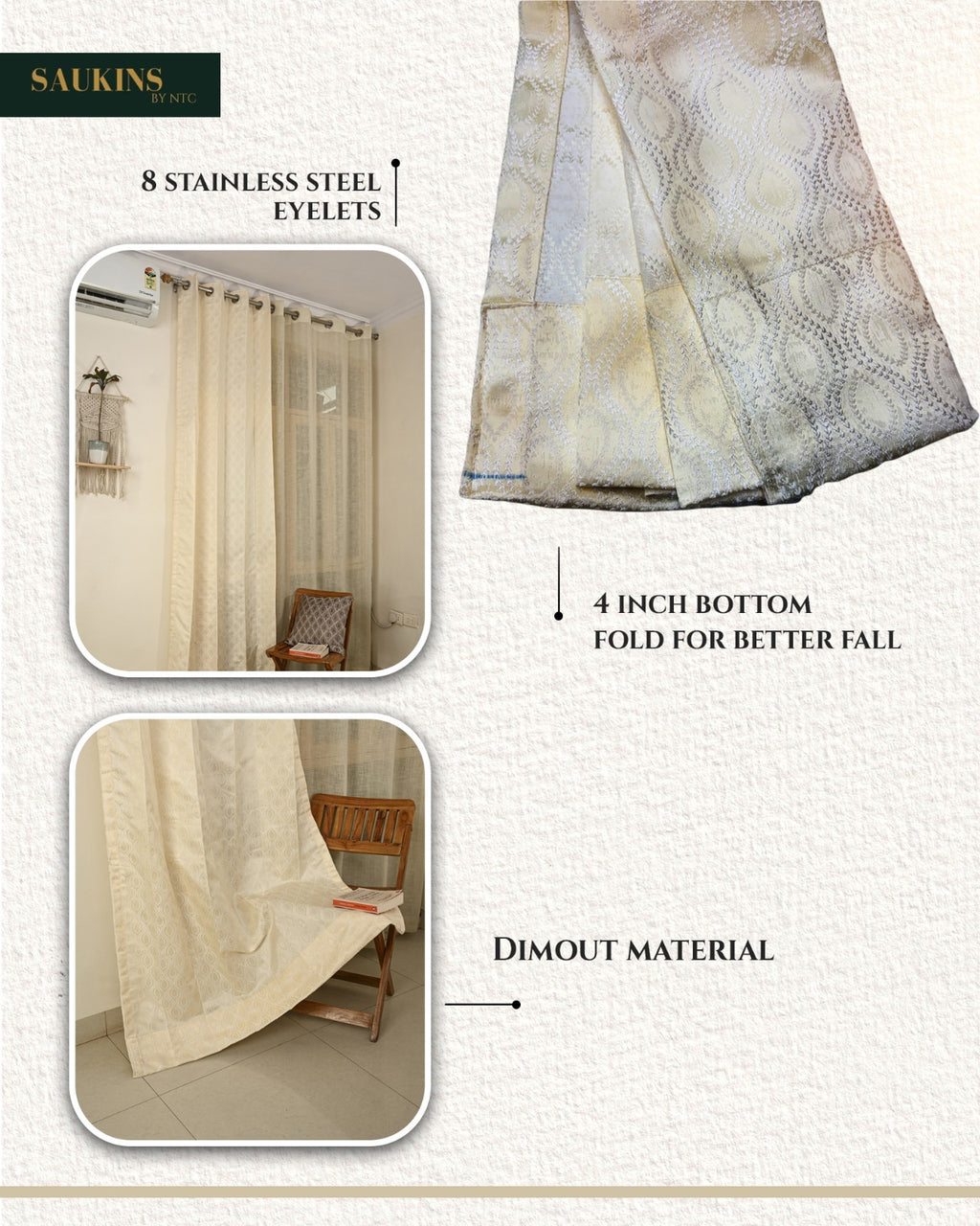 Saukins Elegance III Cream Curtain