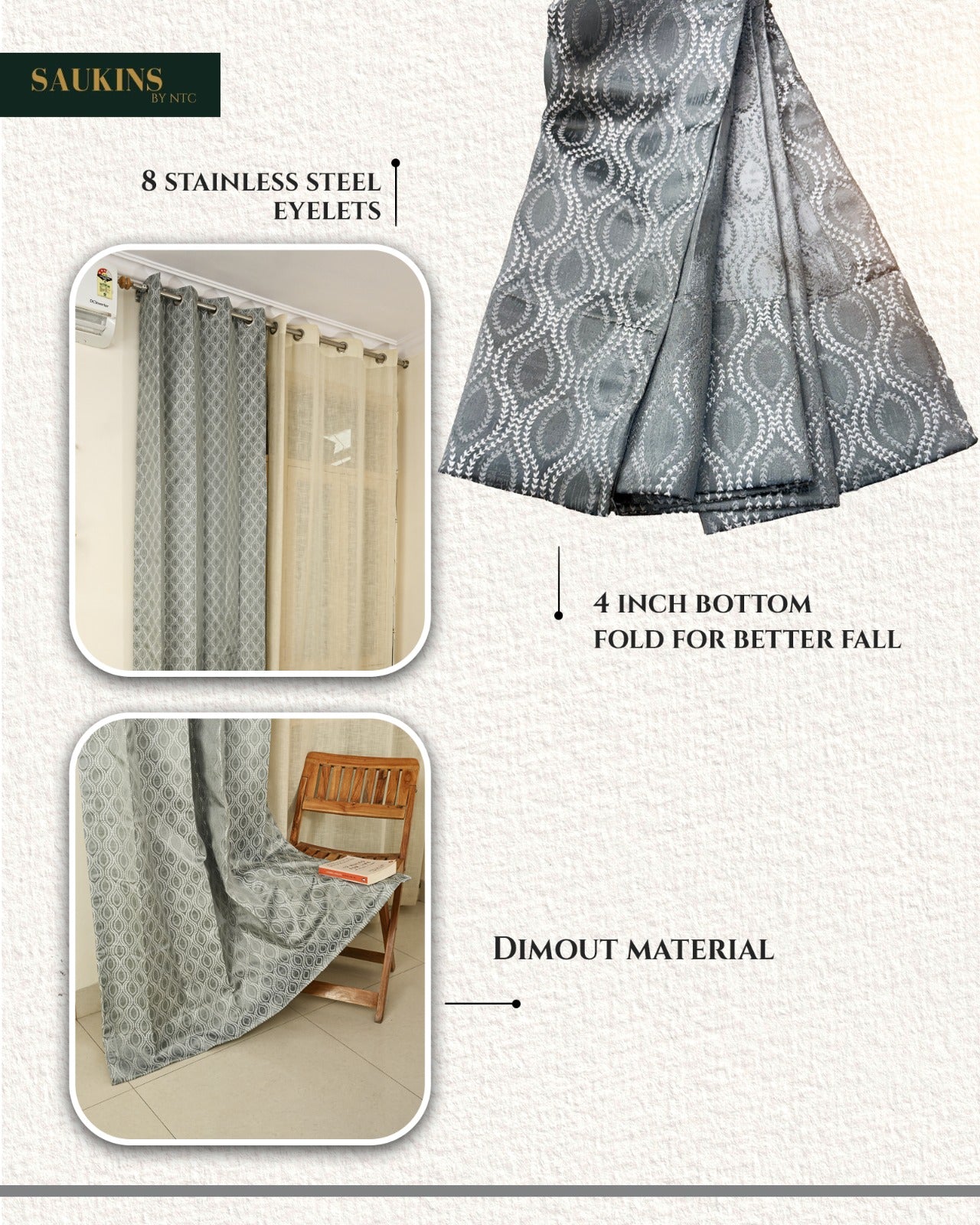 Saukins Elegance III Green Curtain