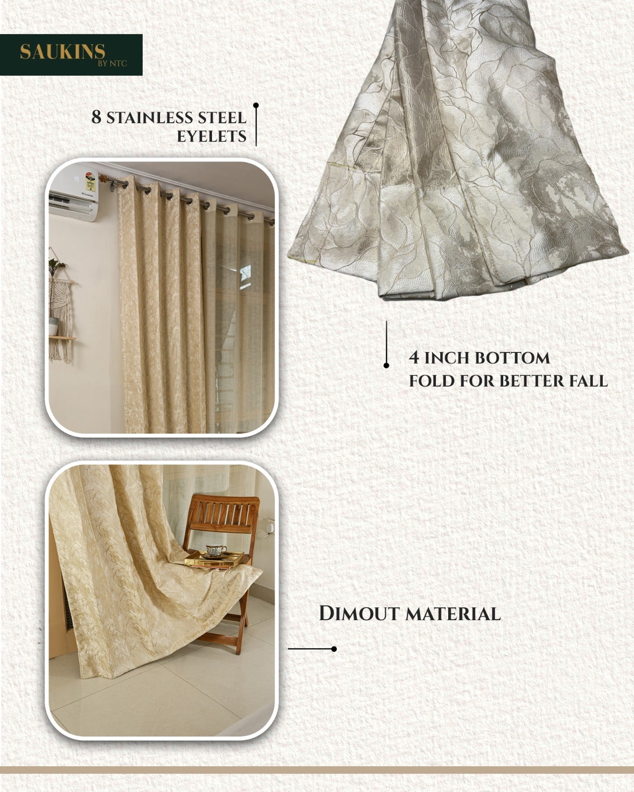 Saukins Elegance IV Cream Curtain
