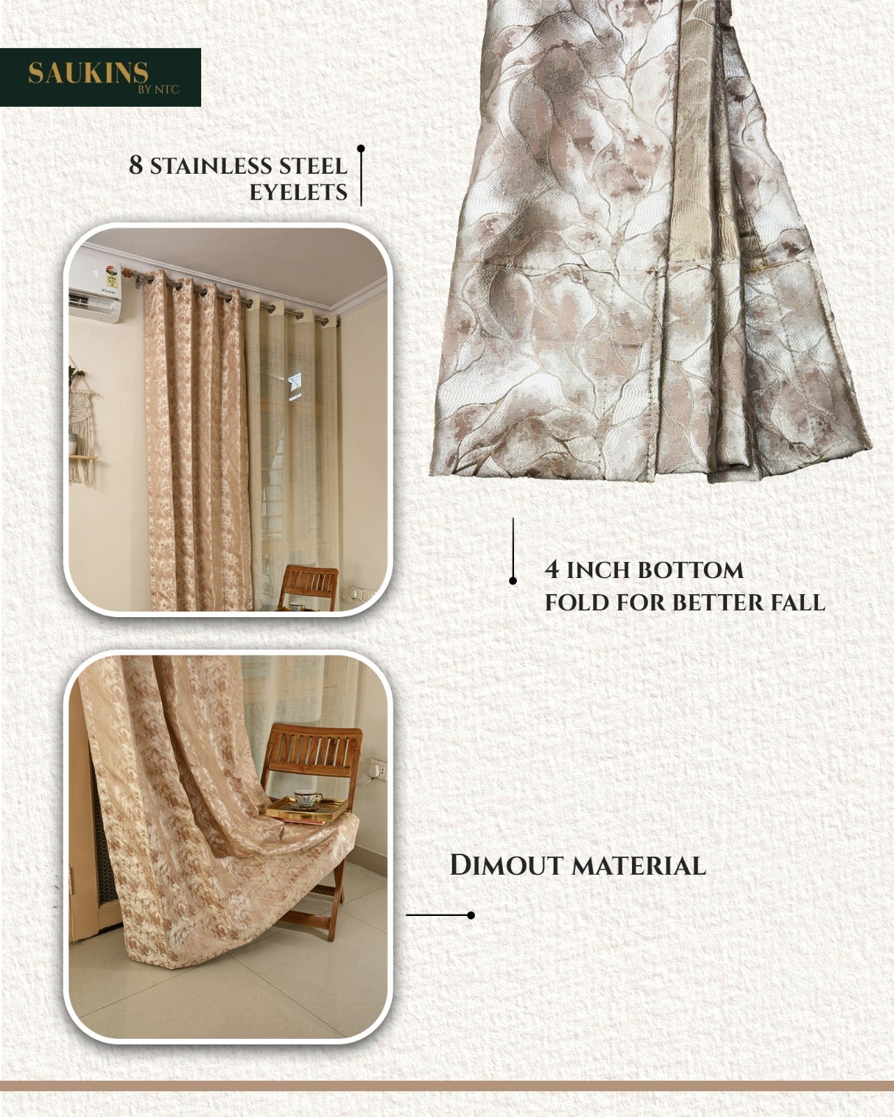 Saukins Elegance IV Pink Curtain