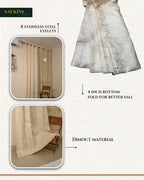 Saukins Geometry III Cream Curtain