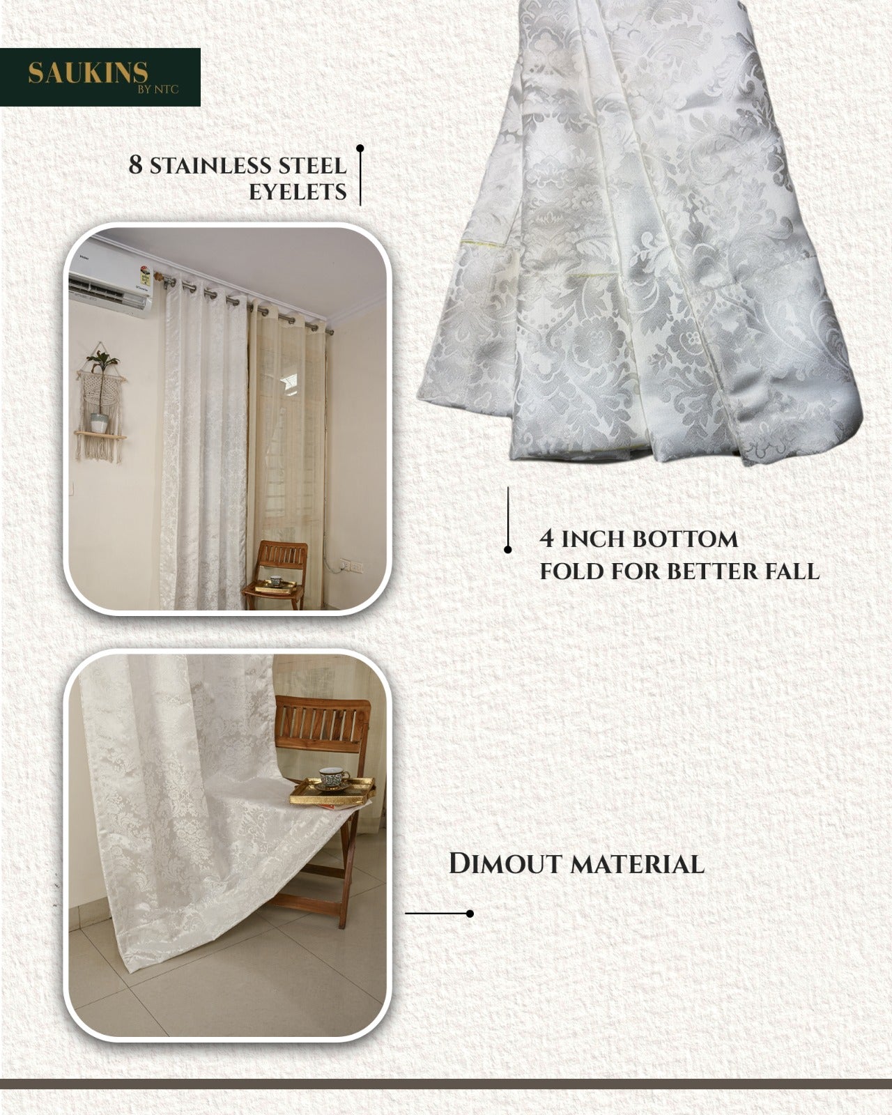 Saukins Taj I White Curtain