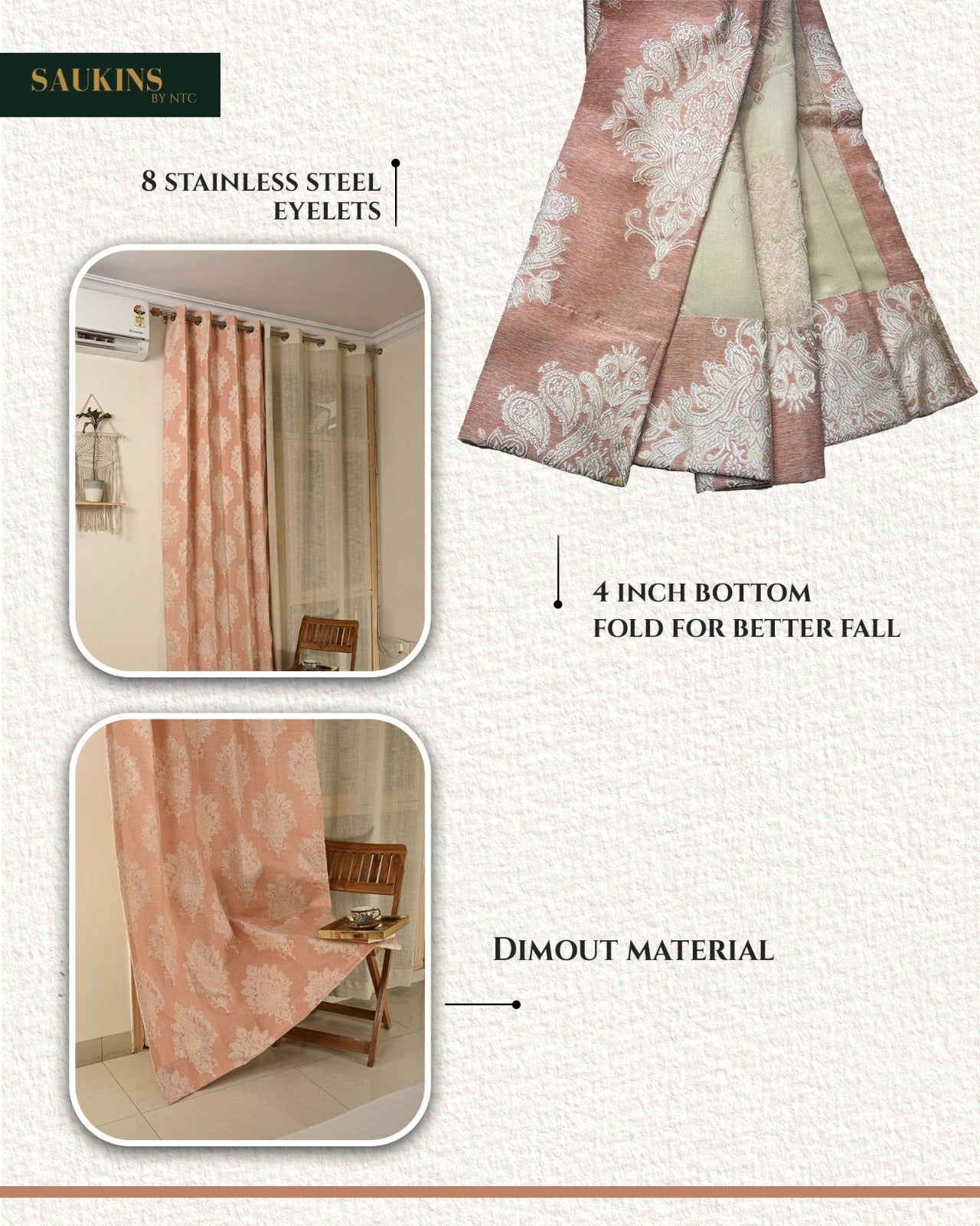 Saukins Taj II Pink Curtain