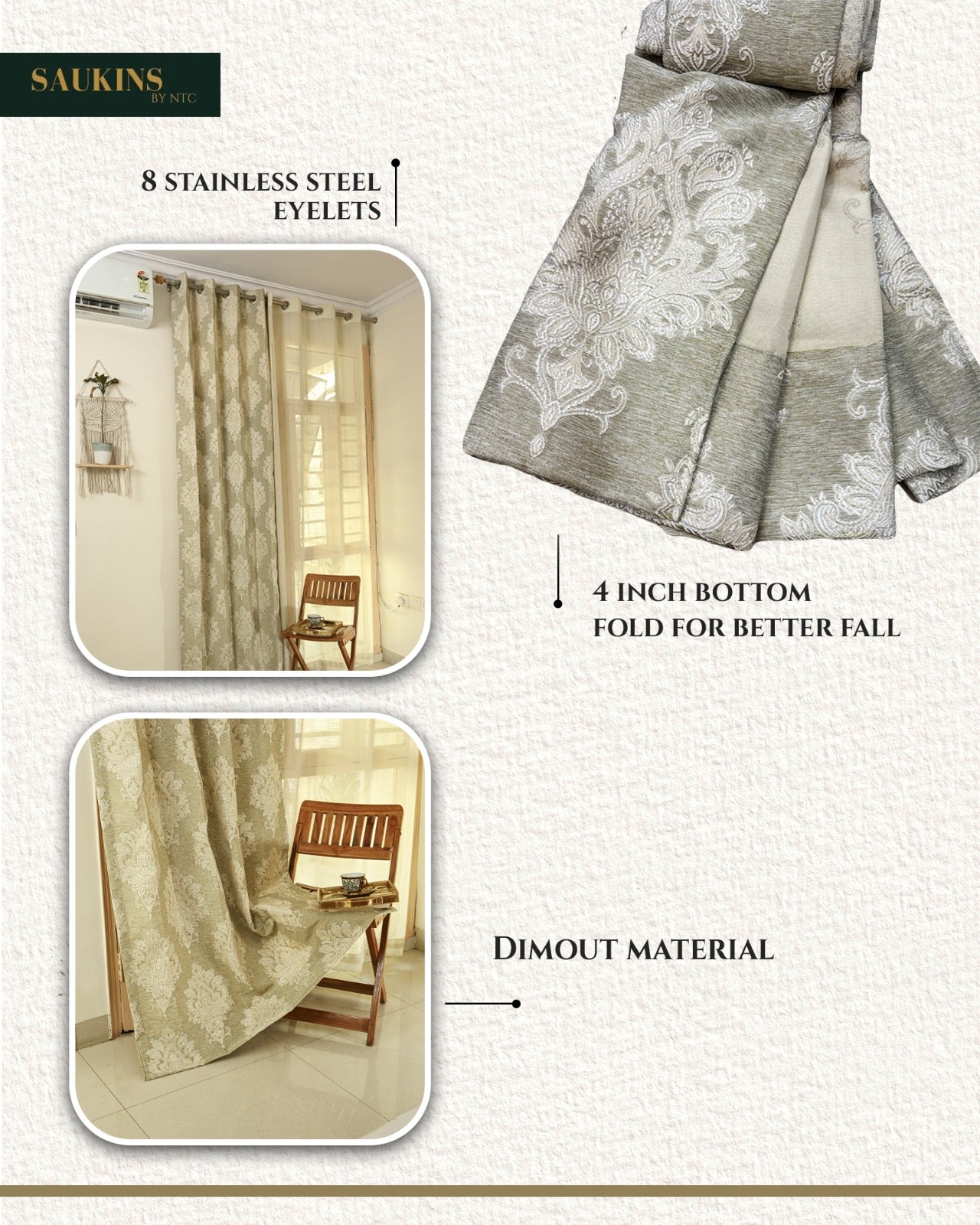 Saukins Taj II Green Curtain