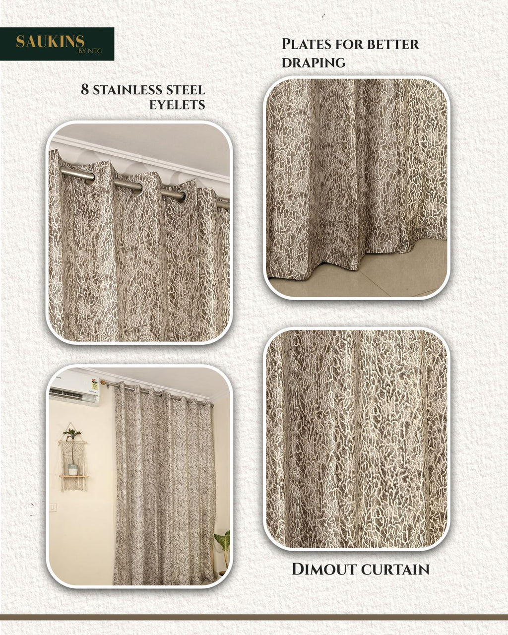 Saukins Natural IV Brown Curtain