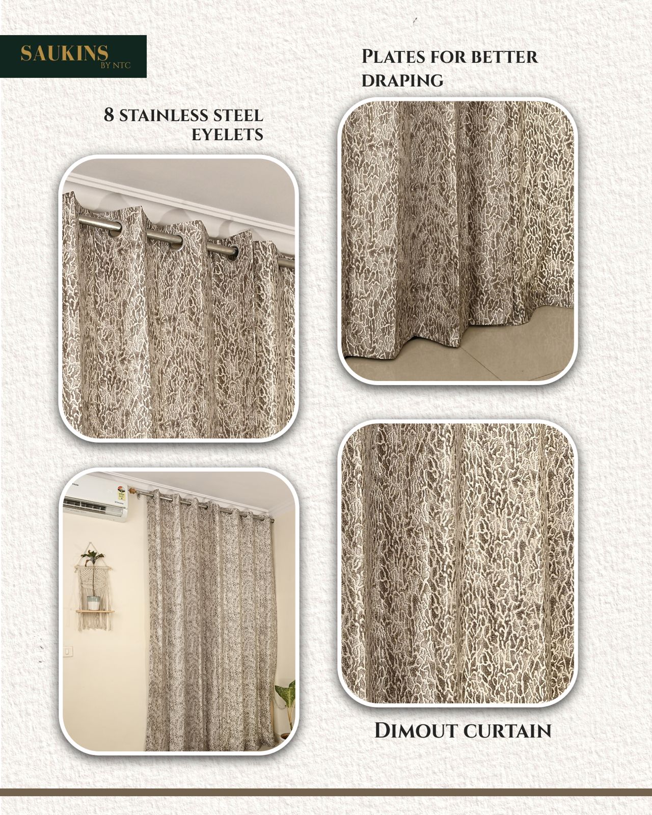 Saukins Natural IV Brown Curtain