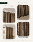 Saukins Geometry II Brown Curtain