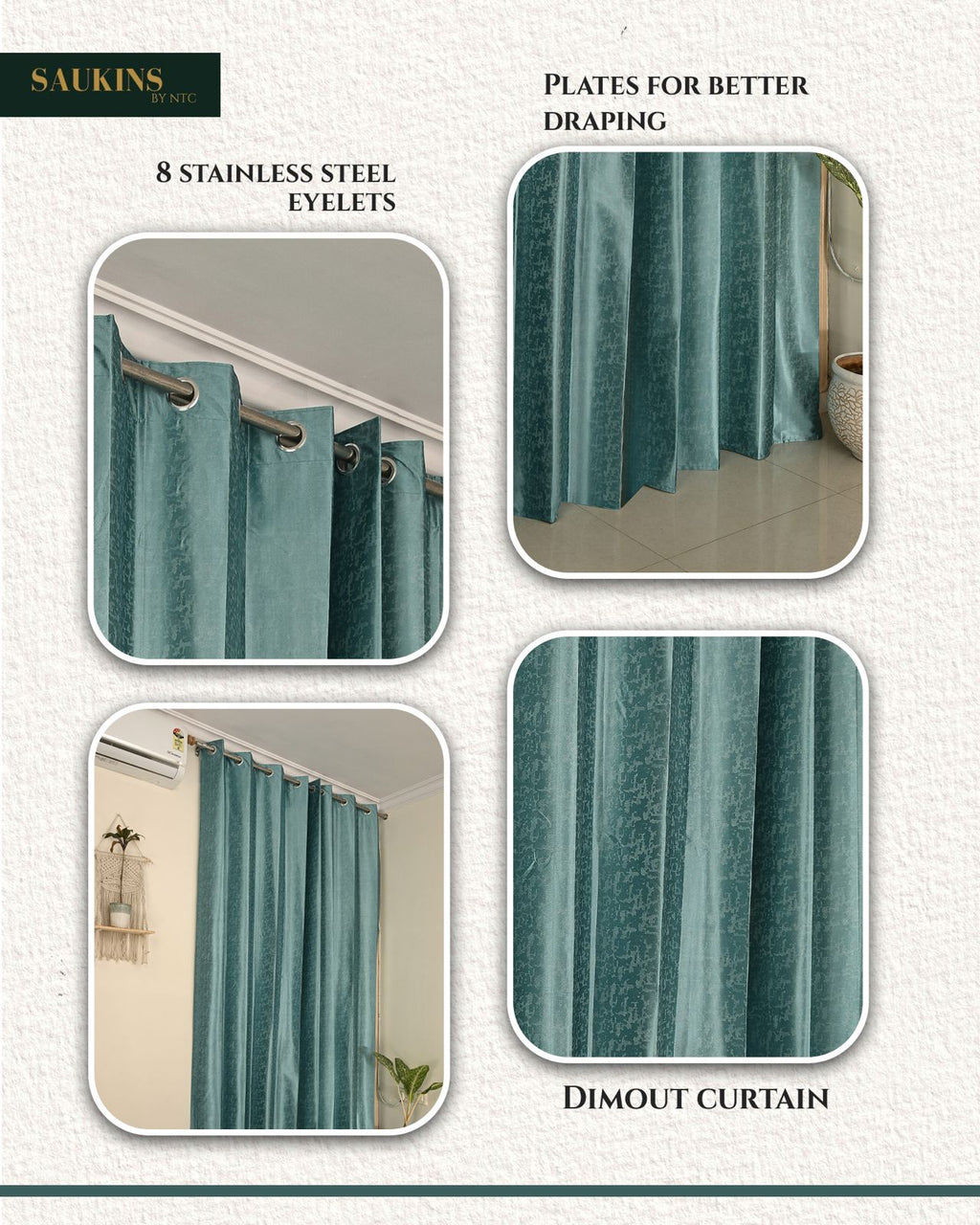 Saukins Geometry II Green Curtain